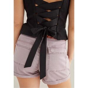 Anthropologie Back Lace-Up Tank in Black NWT Size XL